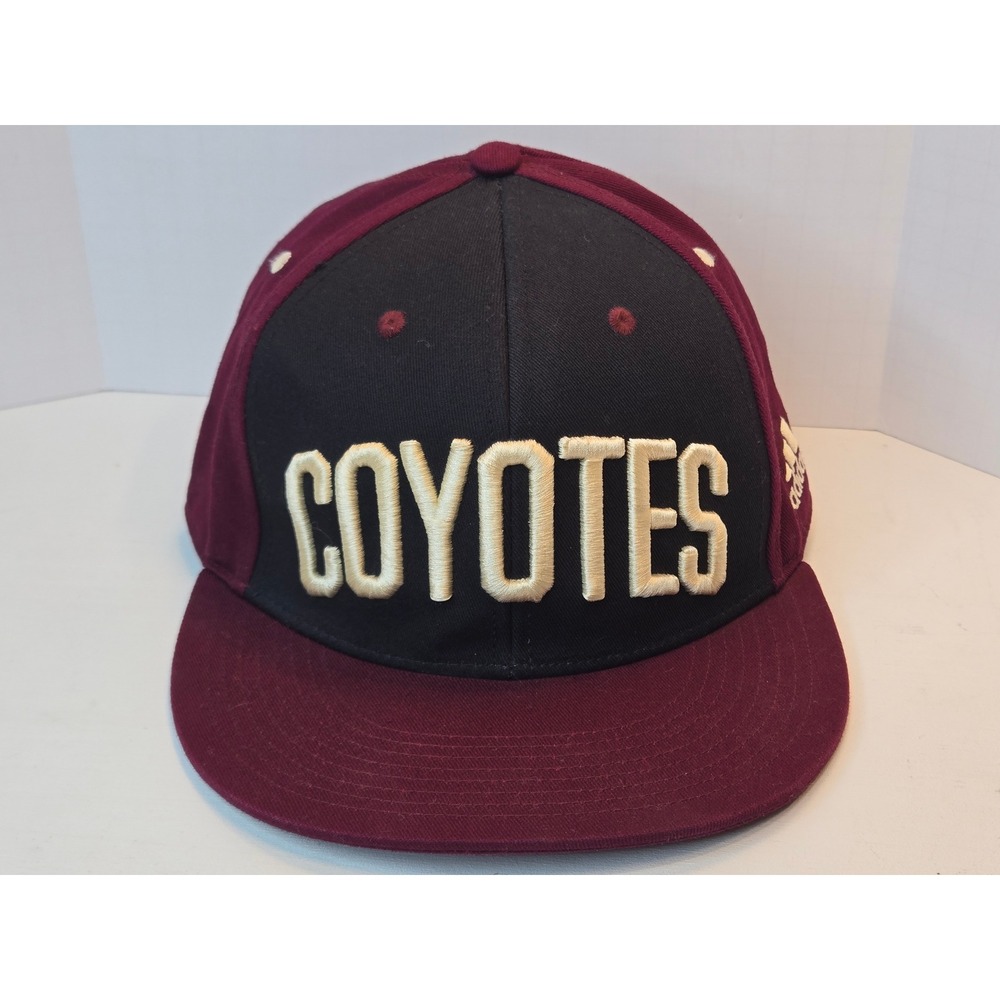 Adidas NHL Arizona Coyotes Snapback Hat Maroon Black Flat Brim Adjustable Cap